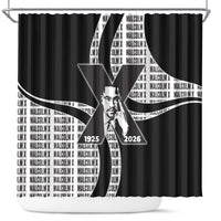 Malcolm X Legacy 1925-2026 Shower Curtain African American Heritage - Iconic Portrait Silhouette