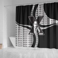 Malcolm X Legacy 1925-2026 Shower Curtain African American Heritage - Iconic Portrait Silhouette