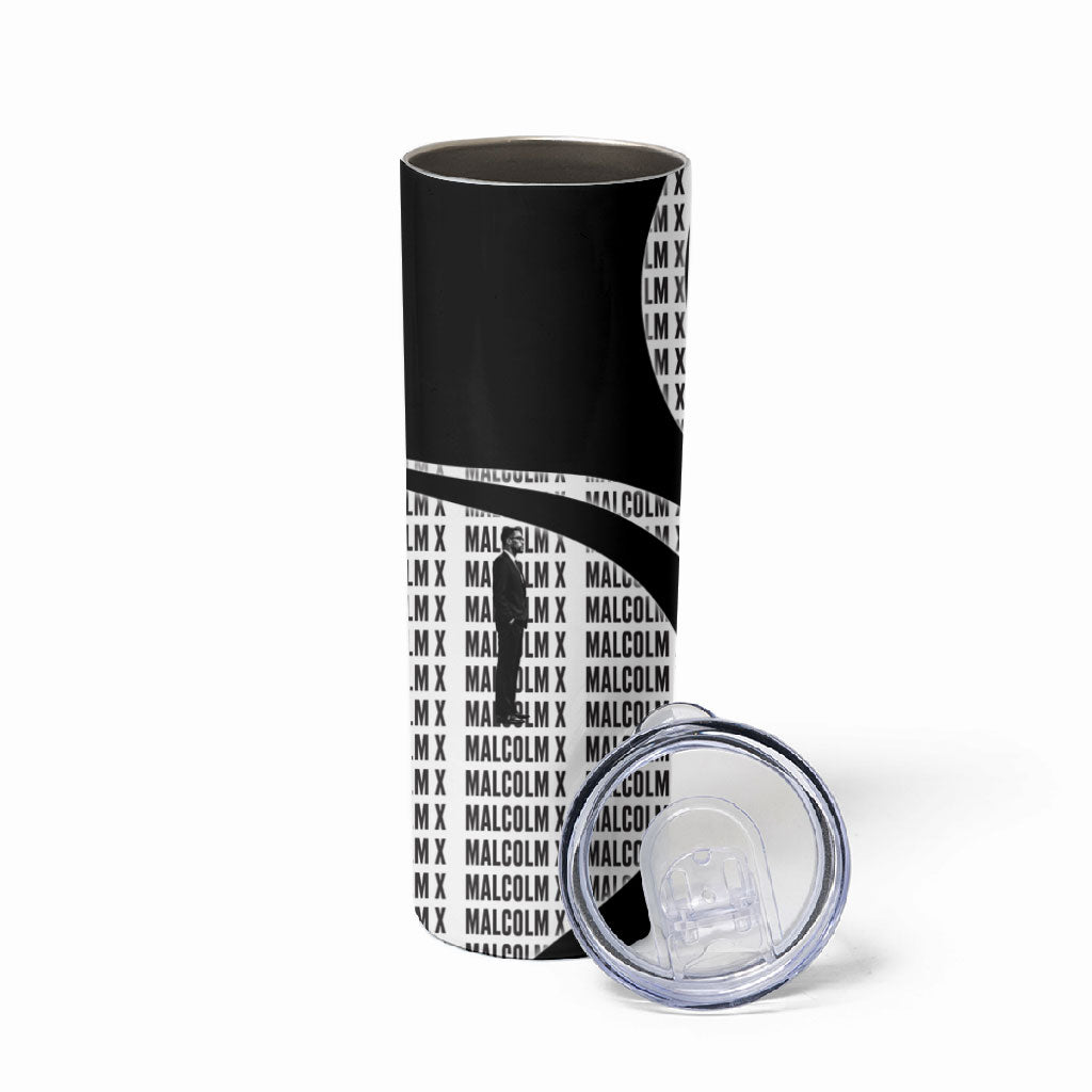 Malcolm X Legacy 1925-2026 Skinny Tumbler African American Heritage - Iconic Portrait Silhouette