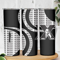 Malcolm X Legacy 1925-2026 Skinny Tumbler African American Heritage - Iconic Portrait Silhouette