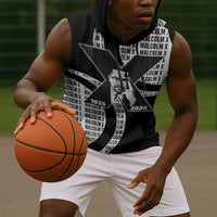 Malcolm X Legacy 1925-2026 Sleeveless Hoodie African American Heritage - Iconic Portrait Silhouette