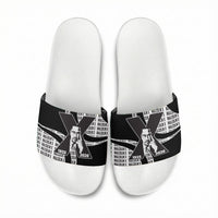 Malcolm X Legacy 1925-2026 Slide Sandals African American Heritage - Iconic Portrait Silhouette