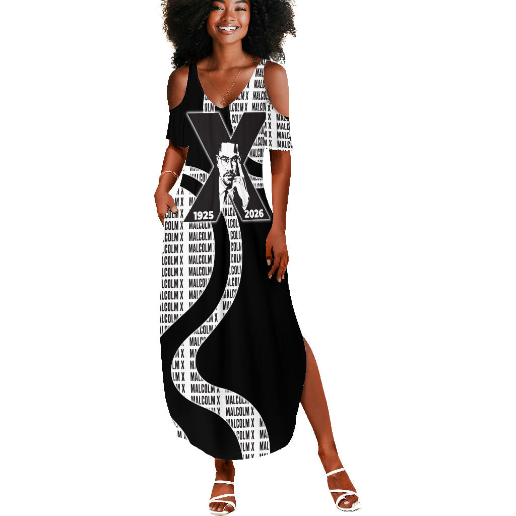 Malcolm X Legacy 1925-2026 Summer Maxi Dress African American Heritage - Iconic Portrait Silhouette
