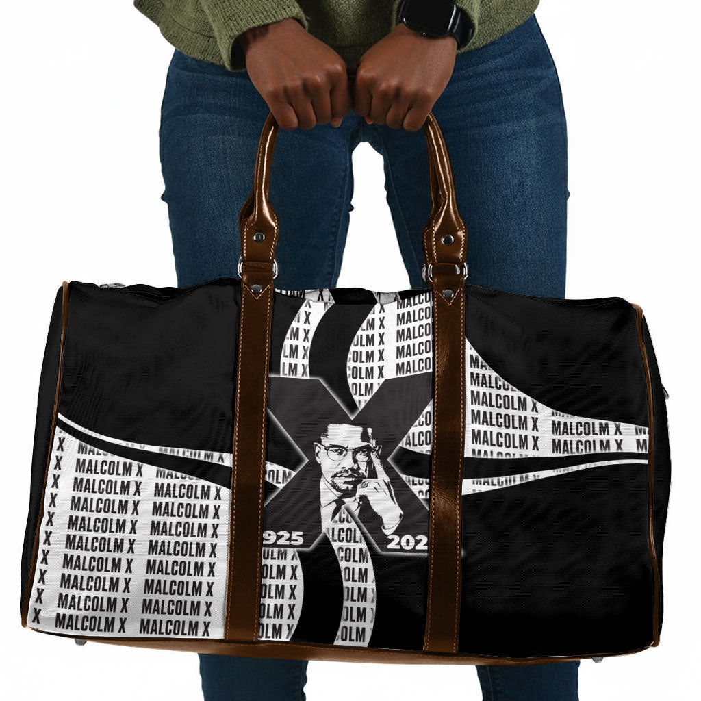 Malcolm X Legacy 1925-2026 Travel Bag African American Heritage - Iconic Portrait Silhouette