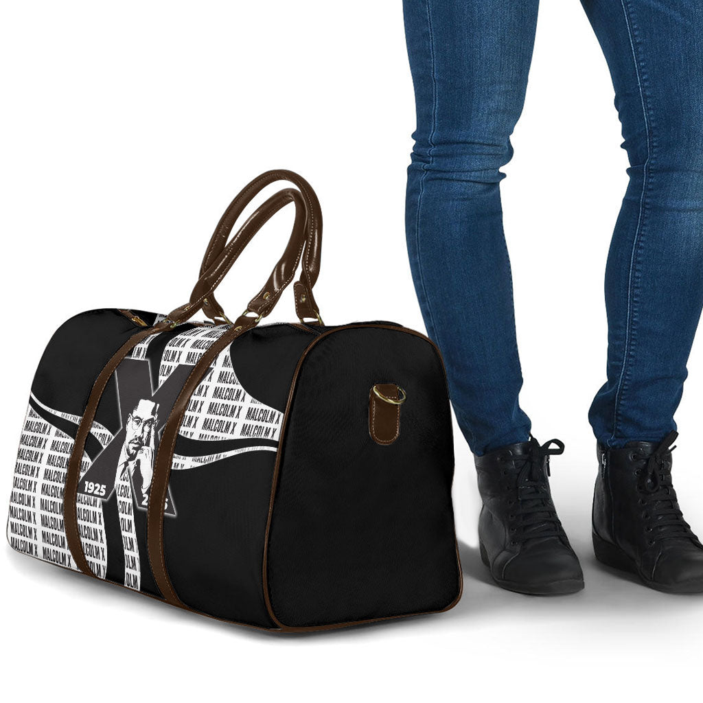 Malcolm X Legacy 1925-2026 Travel Bag African American Heritage - Iconic Portrait Silhouette