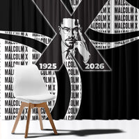 Malcolm X Legacy 1925-2026 Window Curtain African American Heritage - Iconic Portrait Silhouette