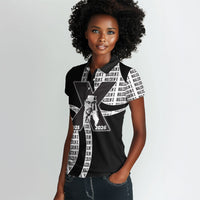 Malcolm X Legacy 1925-2026 Women Polo Shirt African American Heritage - Iconic Portrait Silhouette