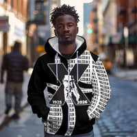 Malcolm X Legacy 1925-2026 Zip Hoodie African American Heritage - Iconic Portrait Silhouette