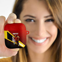 Personalized Belgium Red Devils Football Mascot AirPods Case Fierce Devil Graphic With Belgian Flag