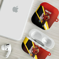Personalized Belgium Red Devils Football Mascot AirPods Case Fierce Devil Graphic With Belgian Flag
