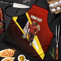 Personalized Belgium Red Devils Football Mascot Apron Fierce Devil Graphic With Belgian Flag