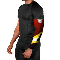 Personalized Belgium Red Devils Football Mascot Arm Sleeves Fierce Devil Graphic With Belgian Flag