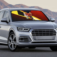Personalized Belgium Red Devils Football Mascot Auto Sun Shade Fierce Devil Graphic With Belgian Flag