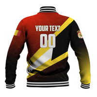 Personalized Belgium Red Devils Football Mascot Baseball Jacket Fierce Devil Graphic With Belgian Flag