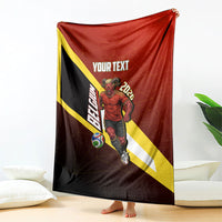 Personalized Belgium Red Devils Football Mascot Blanket Fierce Devil Graphic With Belgian Flag