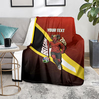 Personalized Belgium Red Devils Football Mascot Blanket Fierce Devil Graphic With Belgian Flag