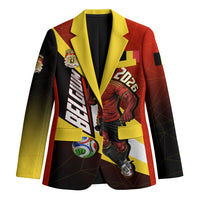 Personalized Belgium Red Devils Football Mascot Blazer Fierce Devil Graphic With Belgian Flag