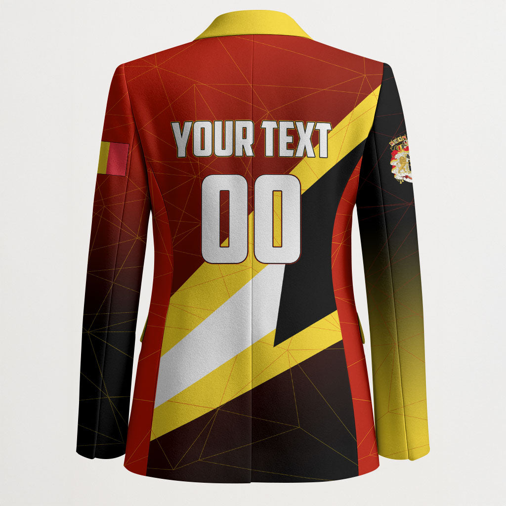 Personalized Belgium Red Devils Football Mascot Blazer Fierce Devil Graphic With Belgian Flag
