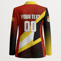 Personalized Belgium Red Devils Football Mascot Blazer Fierce Devil Graphic With Belgian Flag