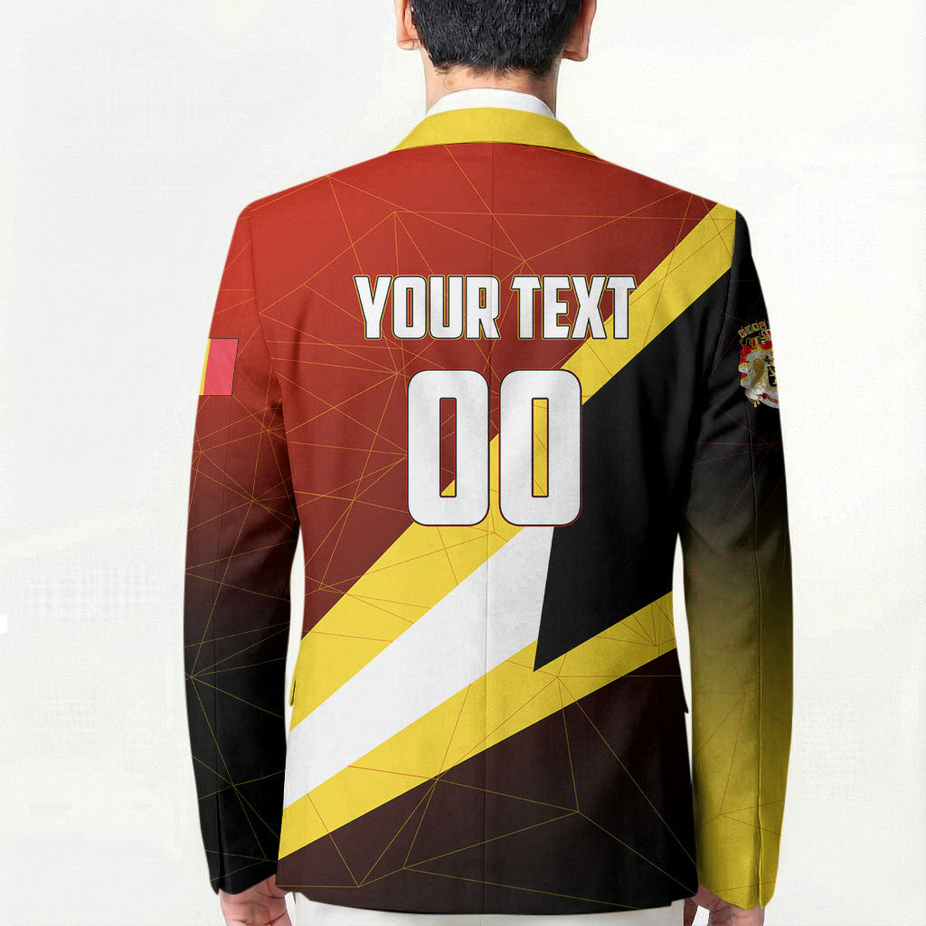 Personalized Belgium Red Devils Football Mascot Blazer Fierce Devil Graphic With Belgian Flag