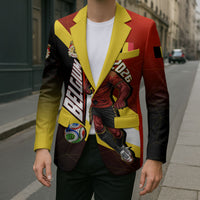 Personalized Belgium Red Devils Football Mascot Blazer Fierce Devil Graphic With Belgian Flag