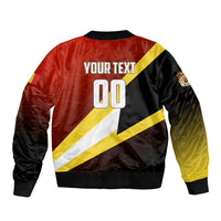 Personalized Belgium Red Devils Football Mascot Bomber Jacket Fierce Devil Graphic With Belgian Flag