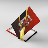 Personalized Belgium Red Devils Football Mascot Canvas Wall Art Fierce Devil Graphic With Belgian Flag