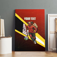 Personalized Belgium Red Devils Football Mascot Canvas Wall Art Fierce Devil Graphic With Belgian Flag