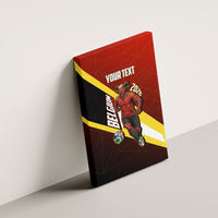 Personalized Belgium Red Devils Football Mascot Canvas Wall Art Fierce Devil Graphic With Belgian Flag