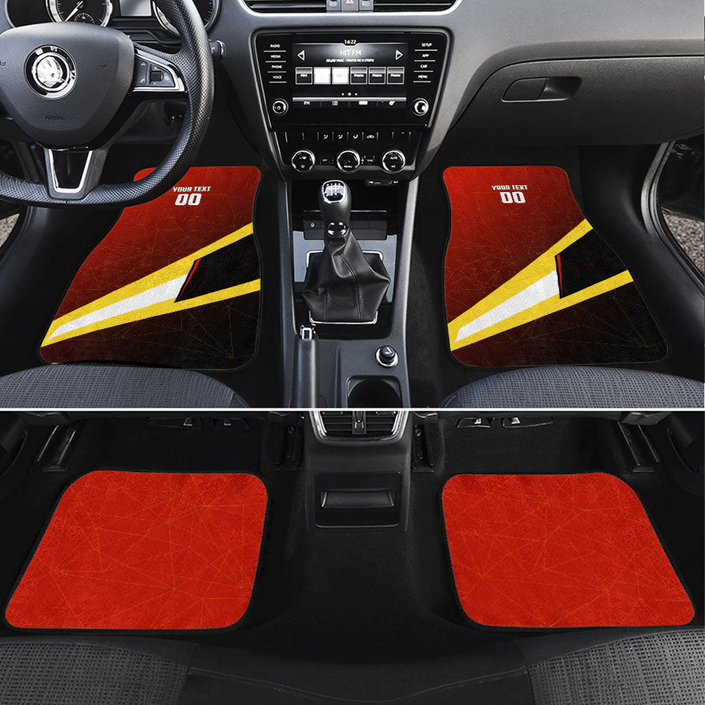 Personalized Belgium Red Devils Football Mascot Car Mats Fierce Devil Graphic With Belgian Flag