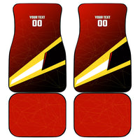 Personalized Belgium Red Devils Football Mascot Car Mats Fierce Devil Graphic With Belgian Flag