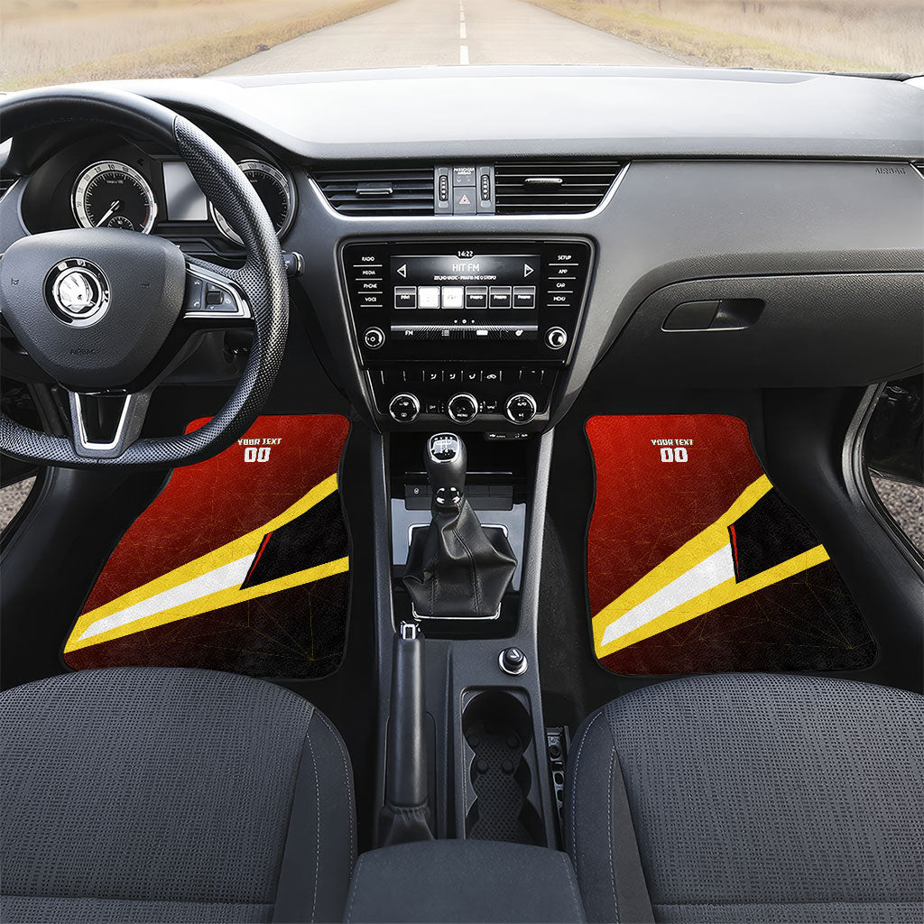 Personalized Belgium Red Devils Football Mascot Car Mats Fierce Devil Graphic With Belgian Flag