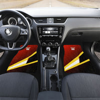 Personalized Belgium Red Devils Football Mascot Car Mats Fierce Devil Graphic With Belgian Flag