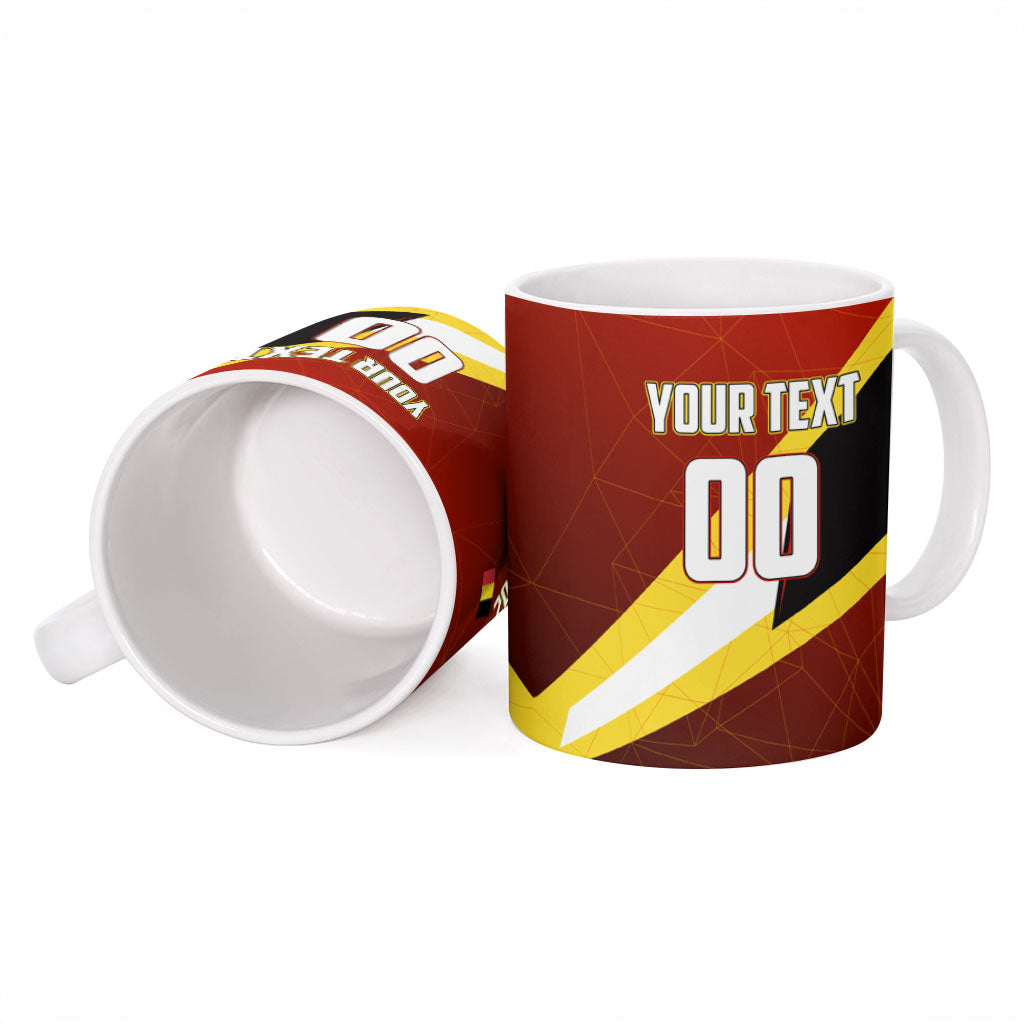 Personalized Belgium Red Devils Football Mascot Ceramic Mug Fierce Devil Graphic With Belgian Flag