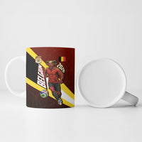Personalized Belgium Red Devils Football Mascot Ceramic Mug Fierce Devil Graphic With Belgian Flag