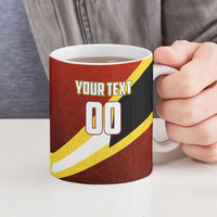 Personalized Belgium Red Devils Football Mascot Ceramic Mug Fierce Devil Graphic With Belgian Flag
