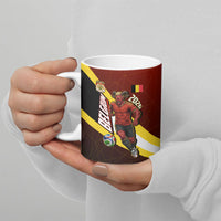 Personalized Belgium Red Devils Football Mascot Ceramic Mug Fierce Devil Graphic With Belgian Flag