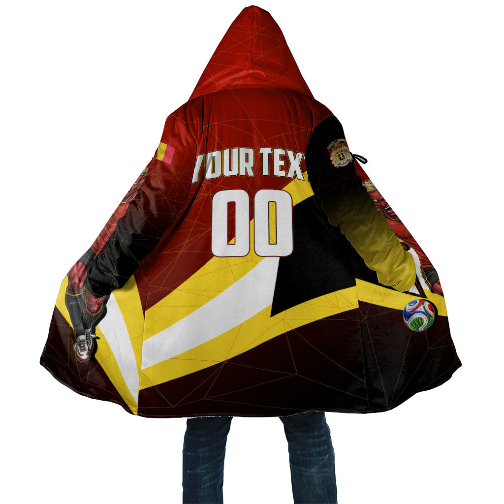Personalized Belgium Red Devils Football Mascot Cloak Fierce Devil Graphic With Belgian Flag