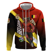 Personalized Belgium Red Devils Football Mascot Hoodie Fierce Devil Graphic With Belgian Flag