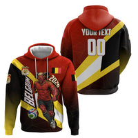 Personalized Belgium Red Devils Football Mascot Hoodie Fierce Devil Graphic With Belgian Flag