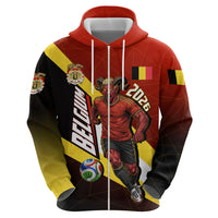 Personalized Belgium Red Devils Football Mascot Hoodie Fierce Devil Graphic With Belgian Flag