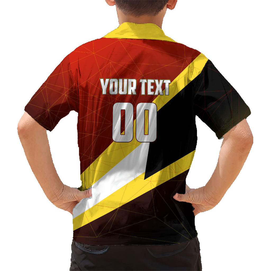 Personalized Belgium Red Devils Football Mascot Kid Hawaiian Shirt Fierce Devil Graphic With Belgian Flag