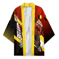 Personalized Belgium Red Devils Football Mascot Kimono Fierce Devil Graphic With Belgian Flag