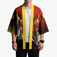 Personalized Belgium Red Devils Football Mascot Kimono Fierce Devil Graphic With Belgian Flag