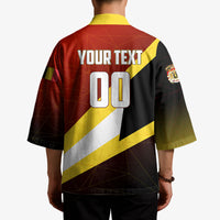 Personalized Belgium Red Devils Football Mascot Kimono Fierce Devil Graphic With Belgian Flag