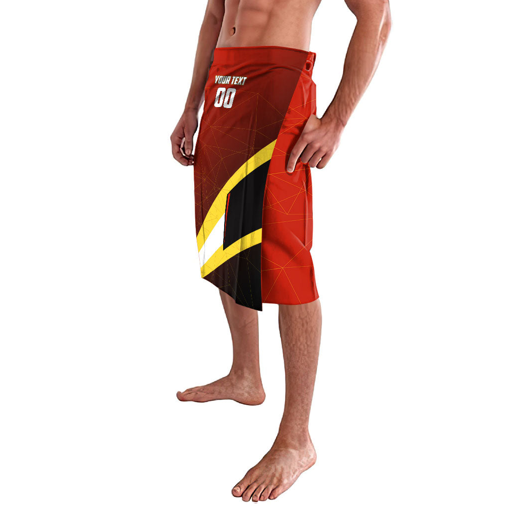 Personalized Belgium Red Devils Football Mascot Lavalava Fierce Devil Graphic With Belgian Flag