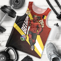 Personalized Belgium Red Devils Football Mascot Men Tank Top Fierce Devil Graphic With Belgian Flag