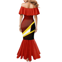 Personalized Belgium Red Devils Football Mascot Mermaid Dress Fierce Devil Graphic With Belgian Flag