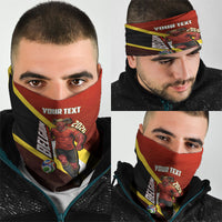 Personalized Belgium Red Devils Football Mascot Neck Gaiter Fierce Devil Graphic With Belgian Flag