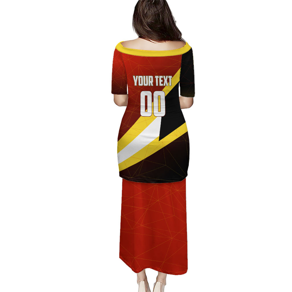 Personalized Belgium Red Devils Football Mascot Puletasi Fierce Devil Graphic With Belgian Flag